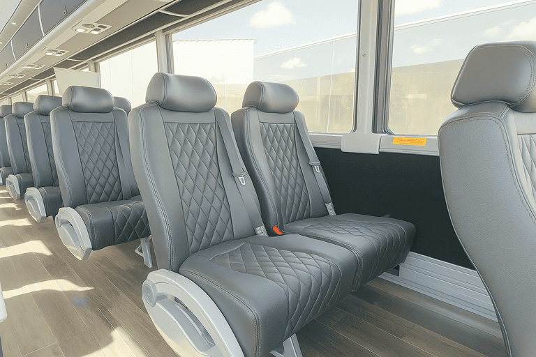 interior of Charter Bus Rental Centennial charter bus